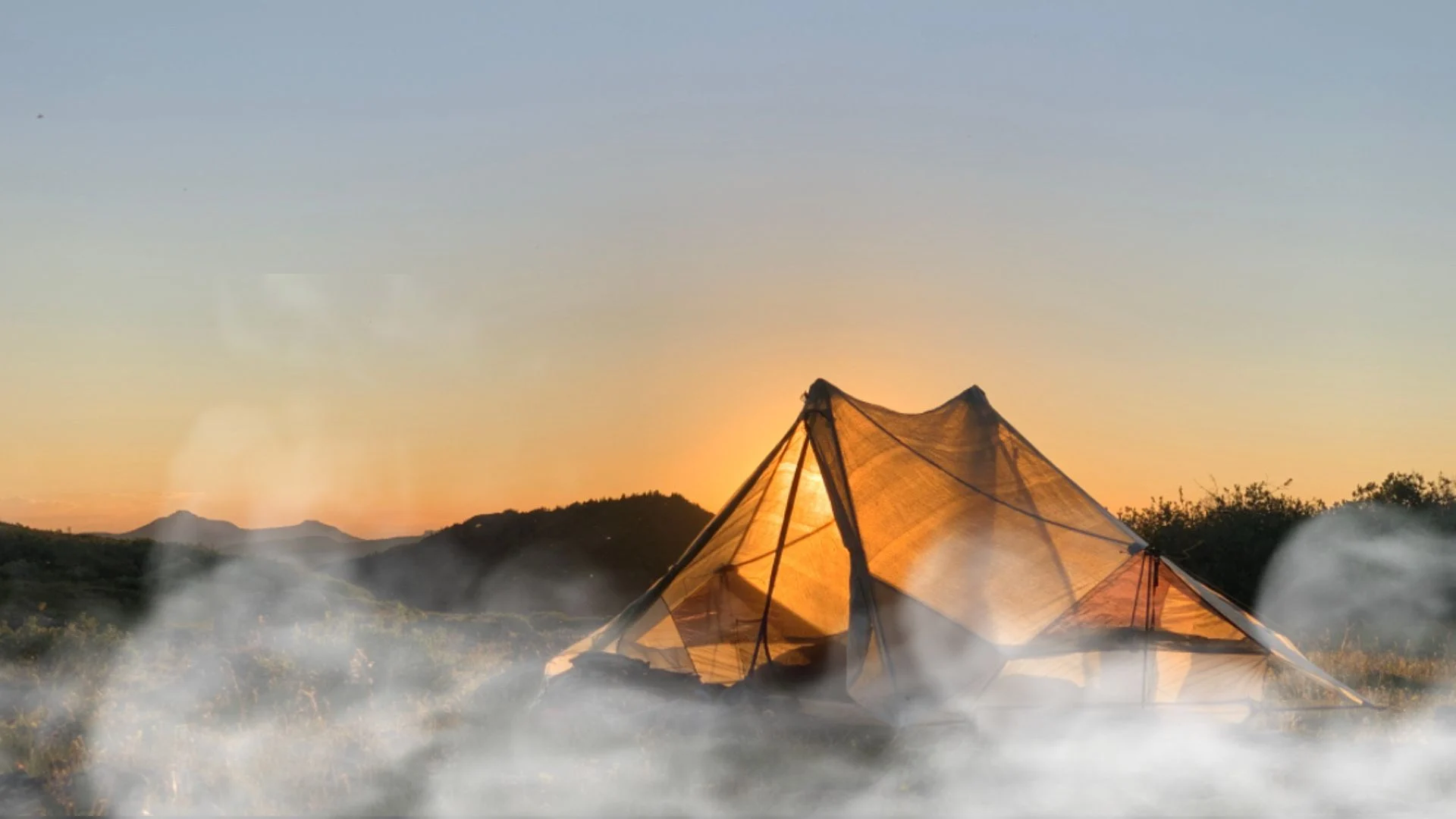 帐篷向夜空辐射降温示意图